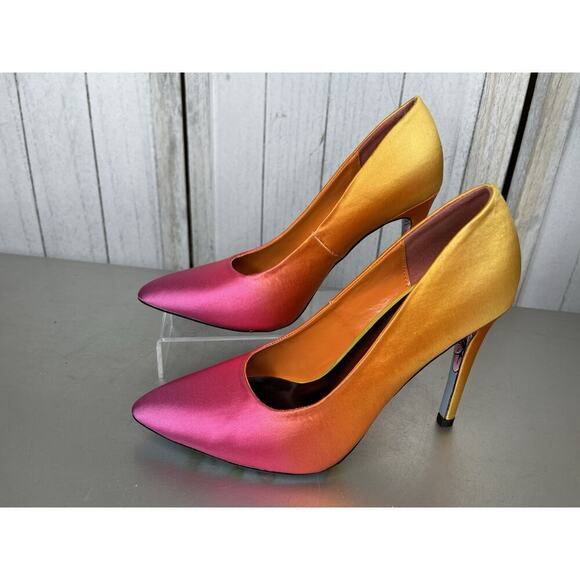 Taylor Says (Reeve) Ombre Pink Orange Yellow Stiletto High Heels Size 8 - Picture 1 of 7